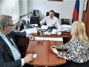 Acting Rector Dmitry Tayursky spoke with Head of Rossotrudnichestvo in Kazakhstan Aleksey Koropchenko