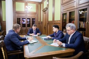 Rector Lenar Safin conversed with Director of Jizzakh Branch Ozod Babomuradov