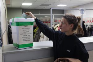 PhD student Odina Makhmudova arranges collection of expired drugs for recycling