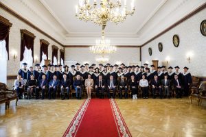 Diplomas given to MBA graduates by Rector Lenar Safin