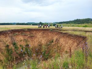 New estimations of karst collapses near Kazan made during summer field practice