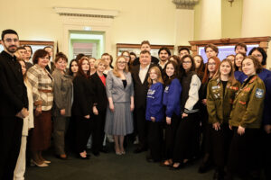Rector Lenar Safin speaks with student activists